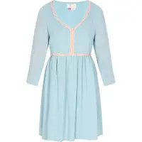 IZIA Vestido azul claro / amarelo pastel / rosa claro / branco