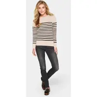 Saint tropez Pullover 'Mila' cinzento claro / preto