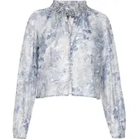 Dreimaster Blusa 'Vintage' azul claro / branco