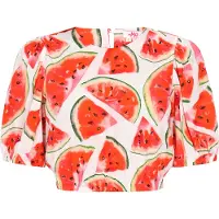 Mymo Blusa verde / rosa escurecido / vermelho vivo / offwhite