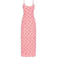Mymo Vestido de verão 'Spring Summer' verde relva / cor-de-rosa / vermelho cereja