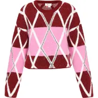 IZIA Pullover rosa / borgonha / branco