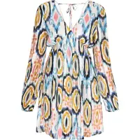 IZIA Vestido azul claro / açafrão / preto / branco