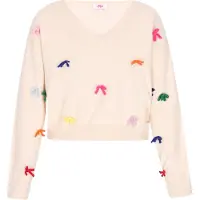 Mymo Pullover 'Comfy' azul escuro / laranja escuro / rosa / offwhite