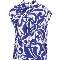 Dreimaster Klassik Blusa 'Classic Look' genciana / branco