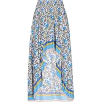 Usha Saia 'Festival Look' creme / azul / aqua / amarelo / roxo