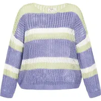 Usha Pullover índigo / verde pastel / branco
