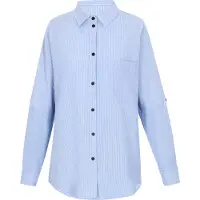 Usha Blusa 'Classic Look' azul claro / branco