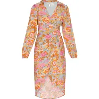 Usha Vestido 'Festival' azul claro / laranja / alperce / rosa