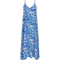 Mymo Vestido de verão azul / lima / rosa claro / branco