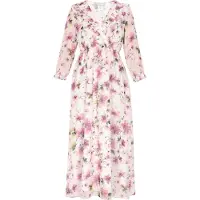 Usha Vestido verde / cor-de-rosa / eosin / branco