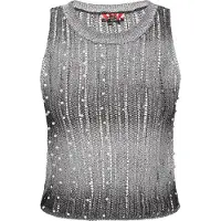 MyMo ROCKS Top de malha cinzento-prateado / preto