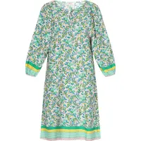 Usha Vestido azul céu / amarelo claro / verde / verde relva / branco