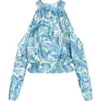 IZIA Blusa 'Spring Summer' azul / turquesa / azul claro / branco