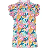 FELIPA Blusa 'Fashion Look' turquesa / laranja / cor-de-rosa / branco