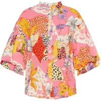 FELIPA Blusa 'Fashion Look' amarelo / roxo claro / rosa claro / vermelho