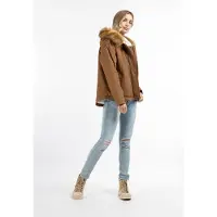 Dreimaster Casaco de inverno conhaque / branco