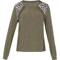 Faina Pullover cáqui / preto / branco