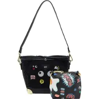 Mymo Mala de ombro 'Pop Eyetheme' amarelo / vermelho / preto / branco