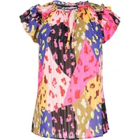 Faina Blusa 'Fashion Look' azul cobalto / mostarda / rosa / preto