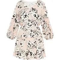 Usha Vestido bege / preto / branco