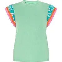 Usha Blusa azul claro / verde claro / laranja / rosa claro