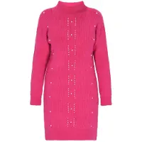Faina Vestido de malha fúcsia
