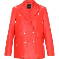 Faina Blazer vermelho vivo / branco pérola