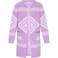 IZIA Casaco de malha lavanda / branco
