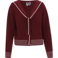 Dreimaster Maritim Casaco de malha vermelho escuro / branco