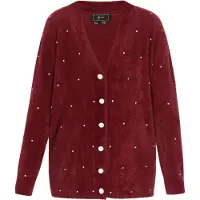 Faina Casaco de malha vermelho escuro