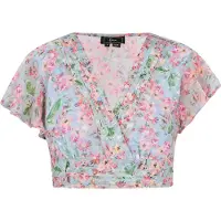 Faina Blusa azul claro / verde / roxo