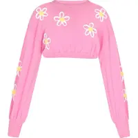 Mymo Pullover 'Back To School' cor-de-rosa / branco