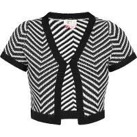 IZIA Casaco de malha preto / branco