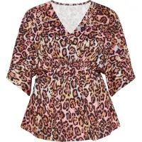 FELIPA Blusa 'Fashion Look' conhaque / cor-de-rosa / preto / branco