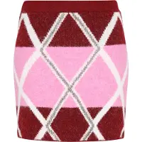 IZIA Saia cor-de-rosa / borgonha / branco