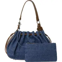 Faina Mala de bolsa azul ganga / castanho