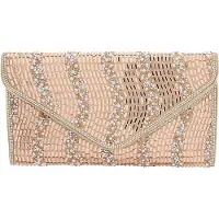 Faina Clutches champanhe / prata / branco pérola