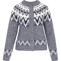 Dreimaster Casaco de malha 'Vintage' marinho / acinzentado / offwhite