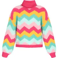 IZIA Pullover verde / menta / laranja / rosa