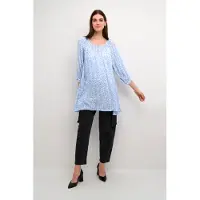 Kaffe Túnica 'Amber' azul claro / branco