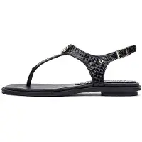 Martinelli para mulher. 1535-B006G Sandálias de couro Mazzini preto (36), Plano, 1 a 3cm, Fivela, Casual