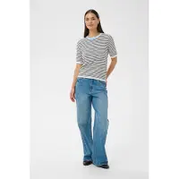 Kaffe Pullover 'KALizza' azul claro / preto / branco