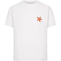 Miss Tee Camisa 'Sunny Sea' azul escuro / lagosta / branco