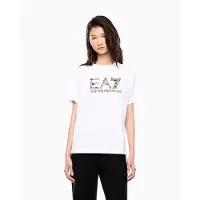 EA7 para mulher. 7W001096_AF21636 Camiseta de malha Logo Series branco (L), Casual, Algodão, Manga curta