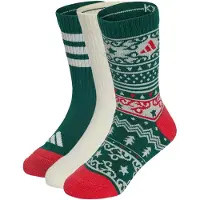 Adidas Meias de desporto 'LITTLE KIDS X-MAS 3PP' marfim / verde pastel / verde escuro / vermelho rubi