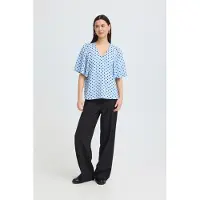 Ichi Blusa 'ZABBY' azul céu / preto