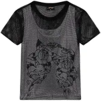 Ed Hardy Camisa 'Climbing Rose' preto / branco