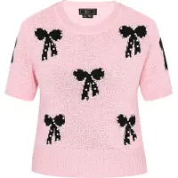 Faina Pullover cor-de-rosa / preto / branco pérola