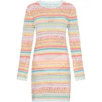 IZIA Vestido de malha 'Festival' turquesa / laranja claro / rosé / branco